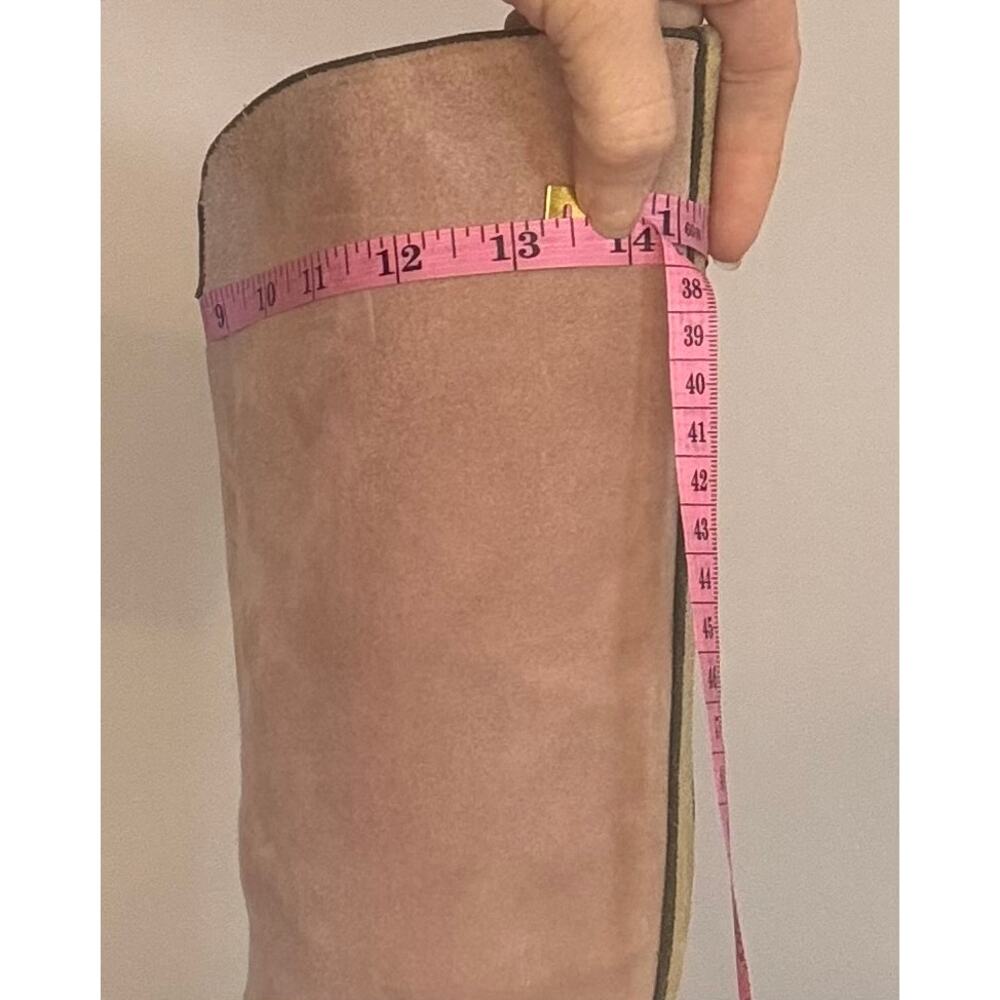 🔥SALE🔥VTG Maud Frizon 70’s/80’s Suede Boot 1.5” Heel Beige/Green French Designer - Picture 15 of 16